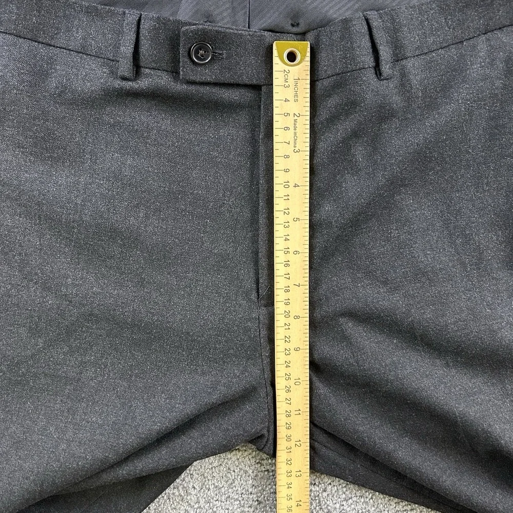 Lauren Ralph Lauren Mens Gray Flat Front Dress Pants 38x32 Charcoal Poly Blend